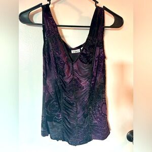 Cato Purple/black velvet tank top.